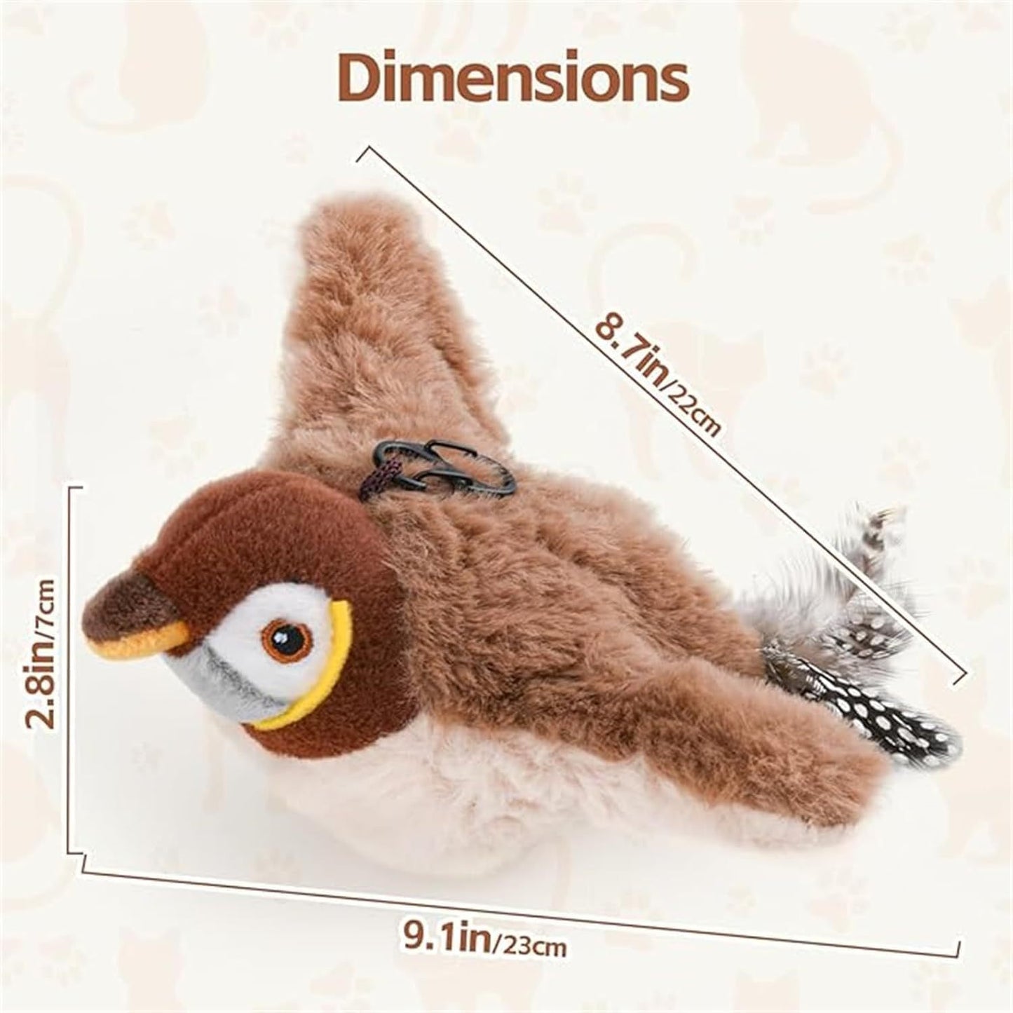Pawsitively Pet Interactive Chirping Bird Cat Toy