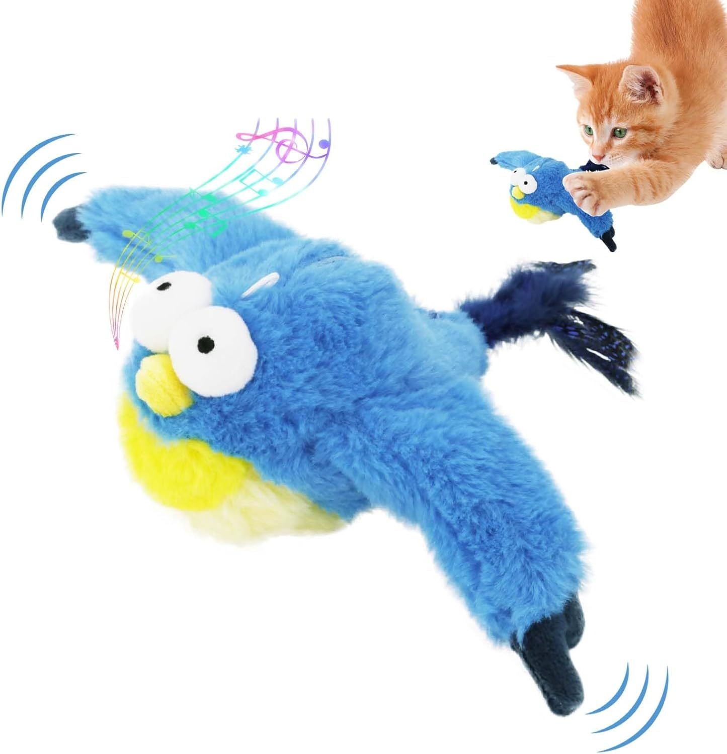 Pawsitively Pet Interactive Chirping Bird Cat Toy